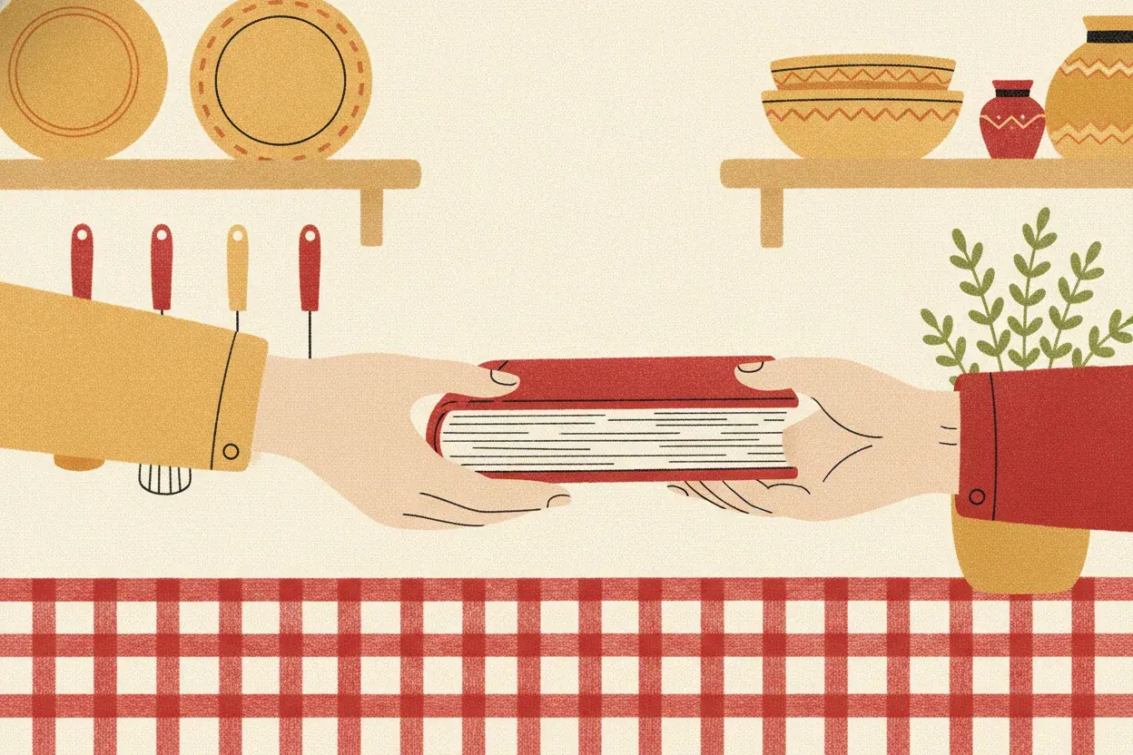 A cookbook page showing a recipe with a handwritten note in the margin